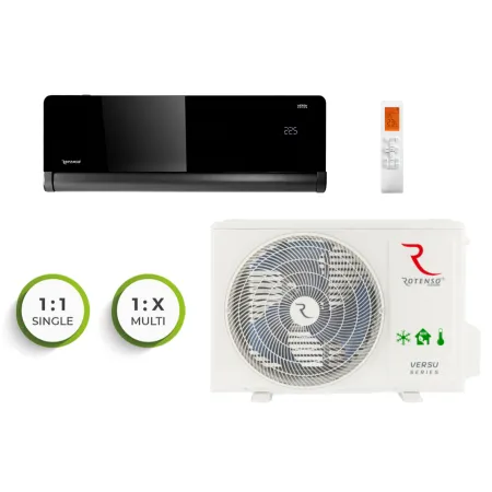 Klimatyzator ścienny Rotenso Versu Mirror VM26Xi / VM26Xo Black 2,6kw